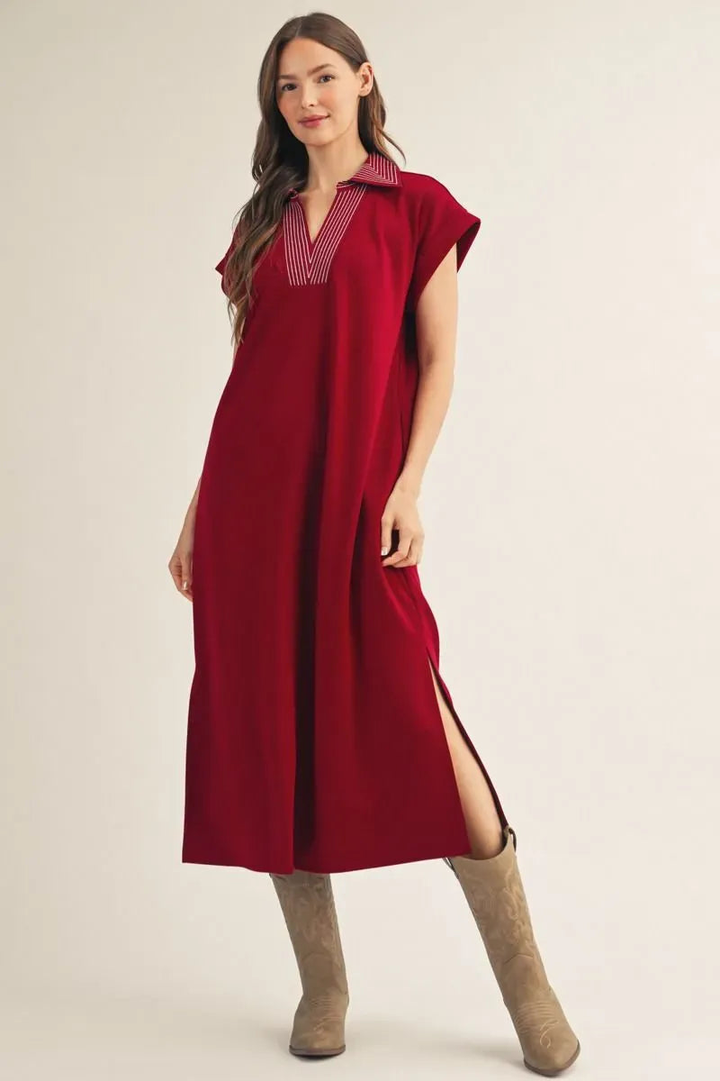 Stitch Detail Midi Dress