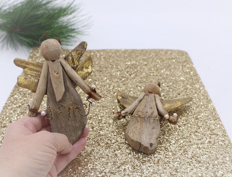Driftwood Angel Ornament