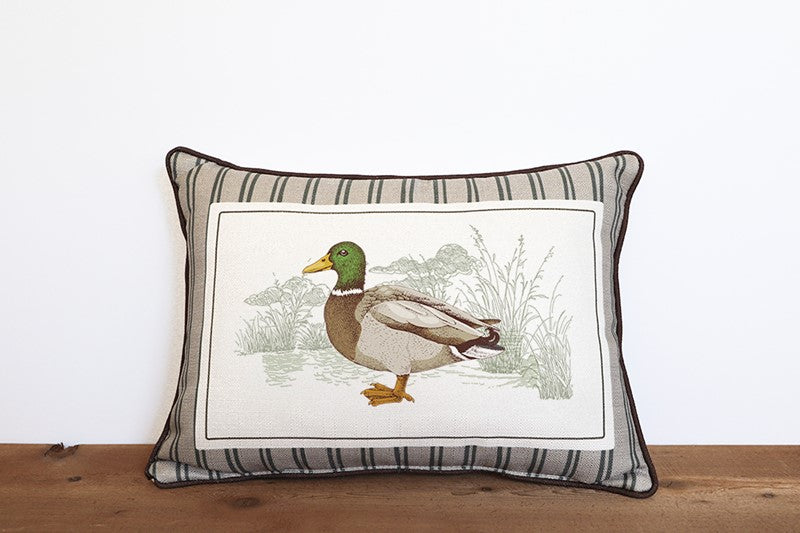 Striped Mallard Pillow