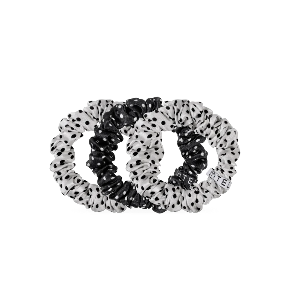 Teletie|Polka Dot Silk Scrunchies