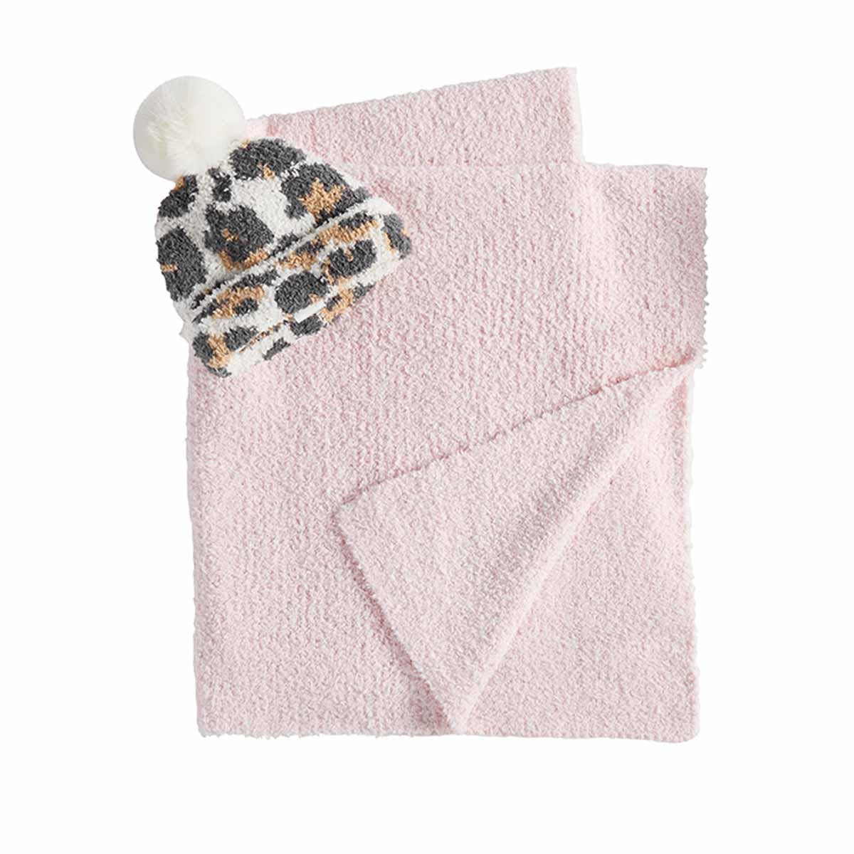 Leopard Hat & Blanket Set