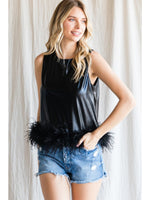 SALE Leather Feather Top