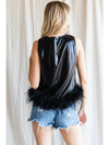 SALE Leather Feather Top