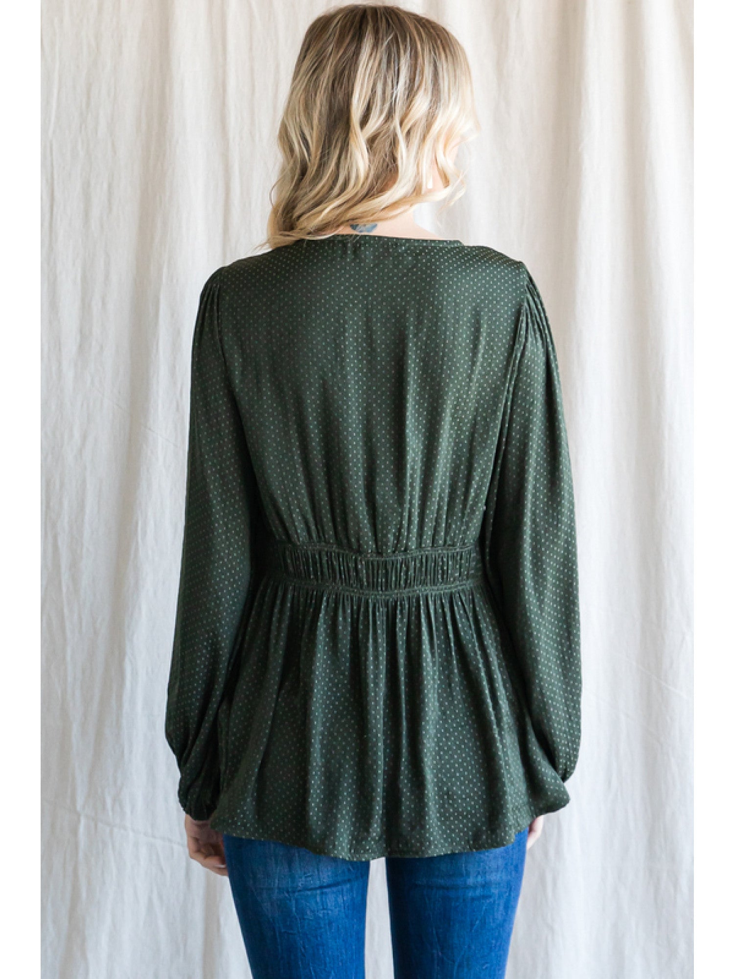 SALE Hunter Green Bubble Top