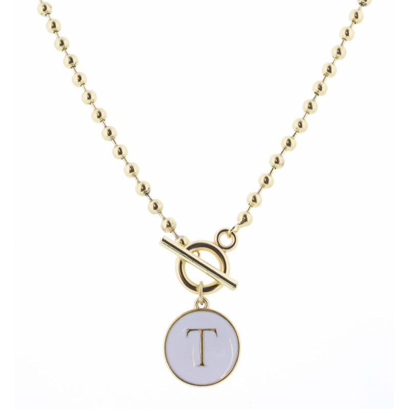 White Initial Necklace