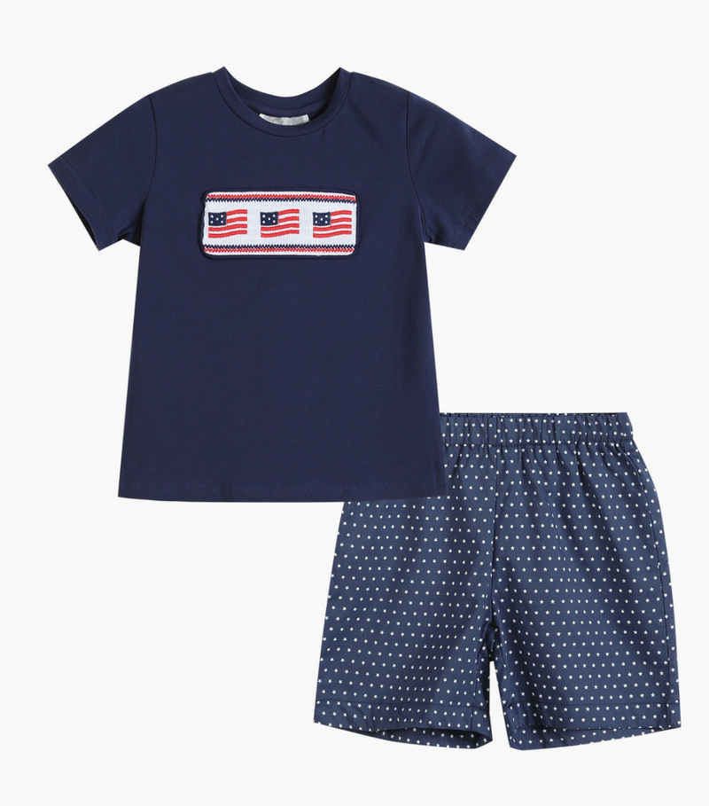 American Flag Tee & Shorts Set