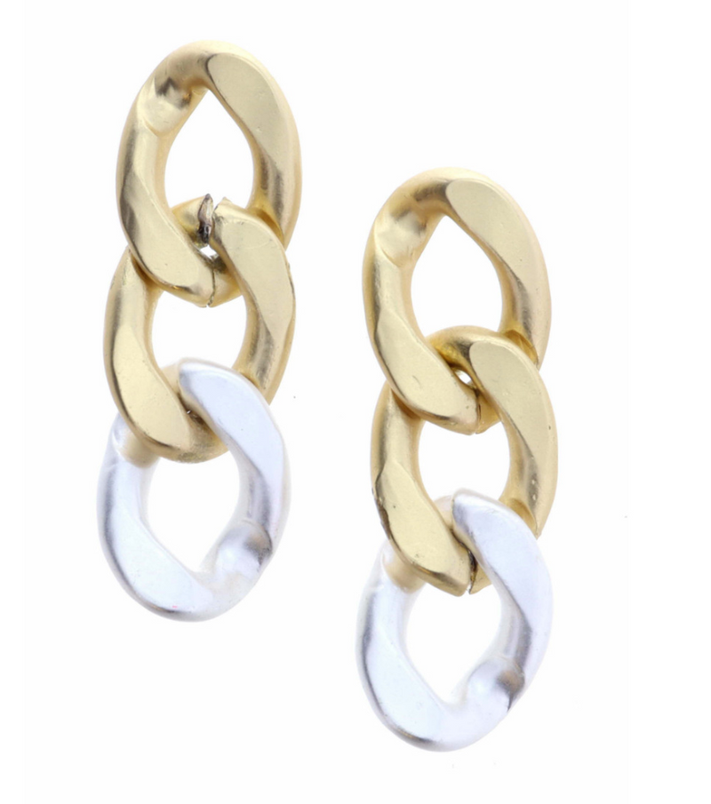 Gold Chain Links Earrings