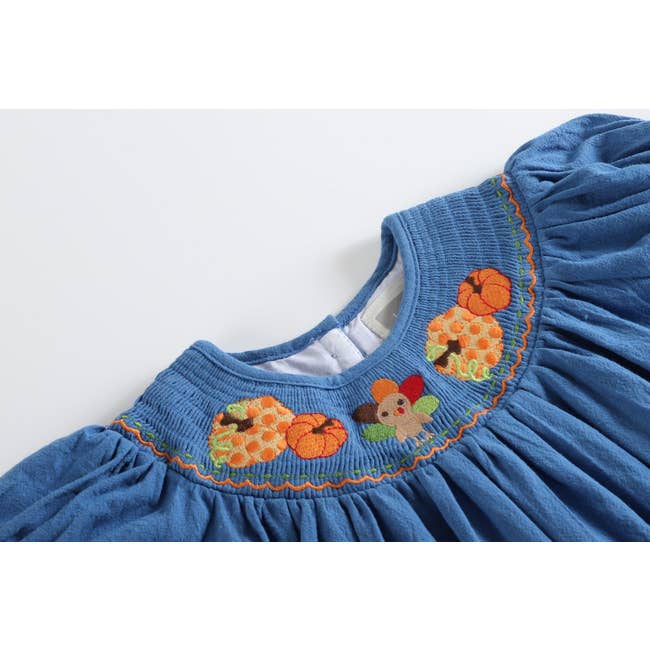 Blue Pumpkin Smocked Bishop Dress